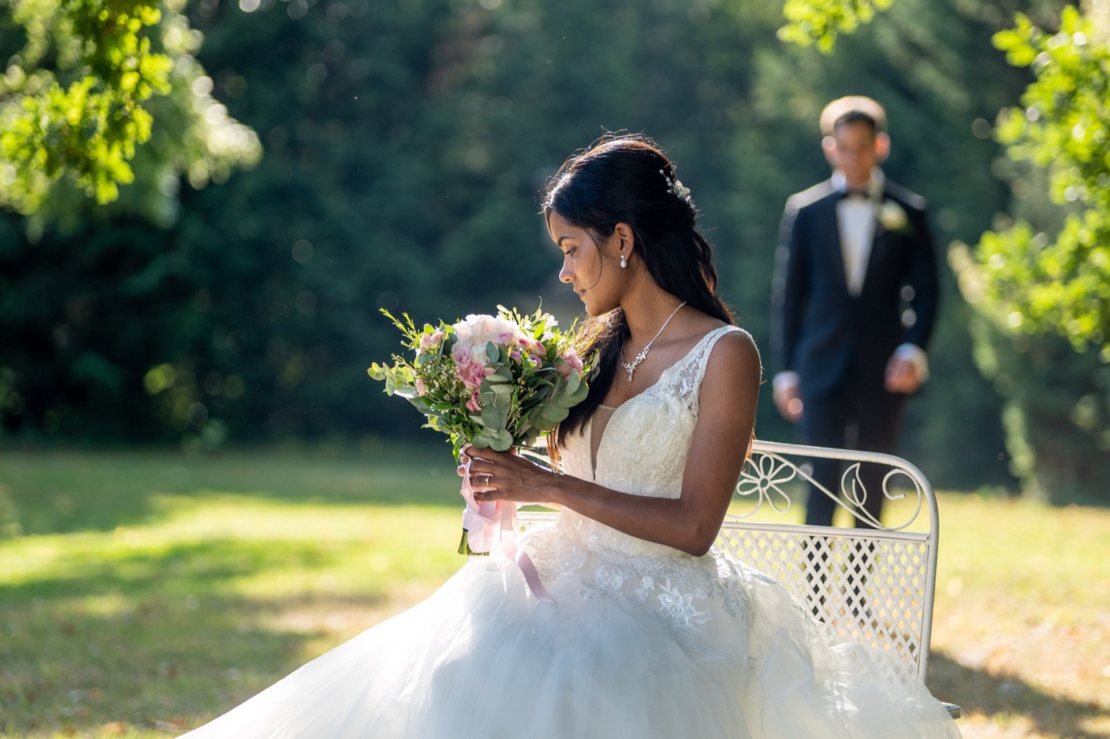 Mariée dans un moment de calme